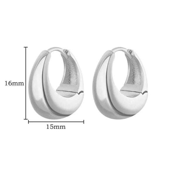 SearchFindOrder jewelry Silver Plated Chunky Hoop Earrings