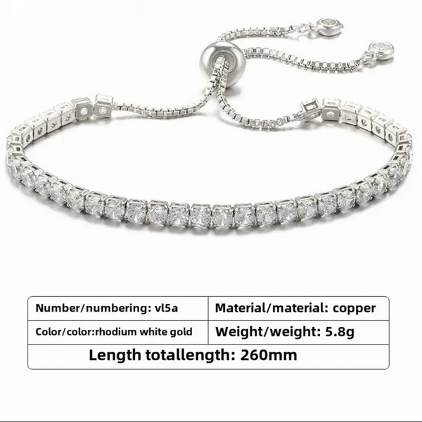 SearchFindOrder jewelry White Gold Adjustable Bracelet
