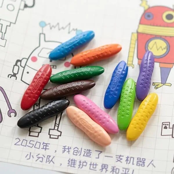 SearchFindOrder Kid Safe Colorful Peanut Crayons 24/12pcs Washable Watercolor Sticks