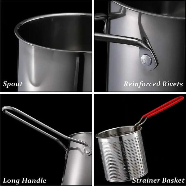 SearchFindOrder Kitchen Deep Frying Pot 304 Stainless Steel