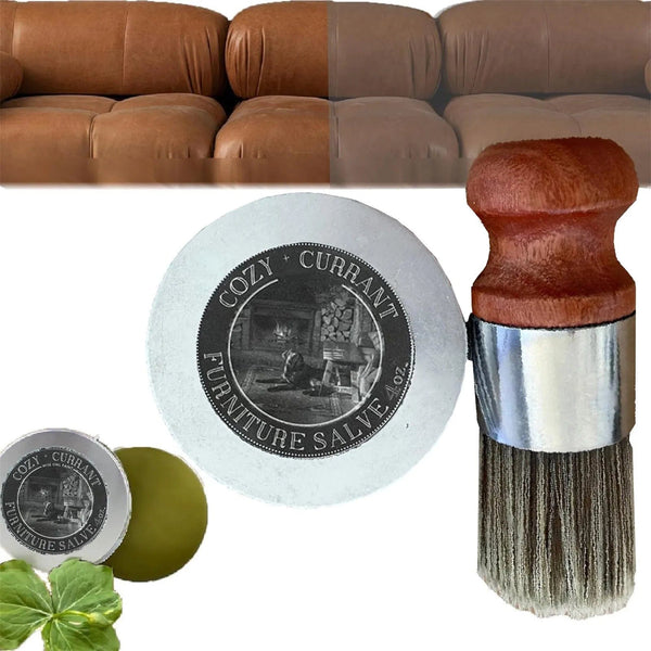 SearchFindOrder Leather Care Furniture Salve Kit with Conditioner and Brush