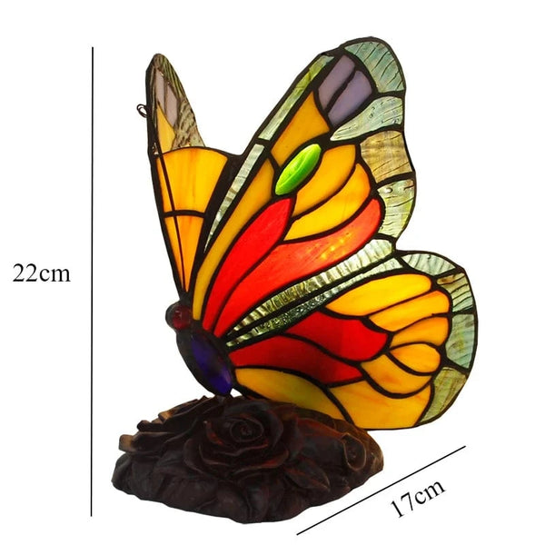 SearchFindOrder LED Table lamp Tiffany Desk decorate Light Butterfly Stained Glass Creativity Art Bedroom Bedside Study Nightstand NIght Light