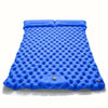 SearchFindOrder Light Blue Double Inflatable Mattress with Built-in Pillow Pump
