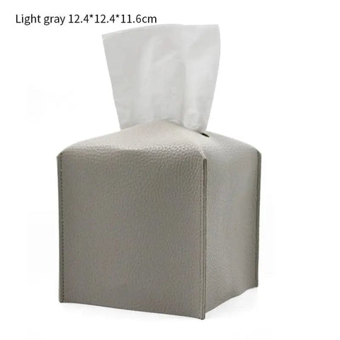 SearchFindOrder Light Gray S Leather Tissue Box Case