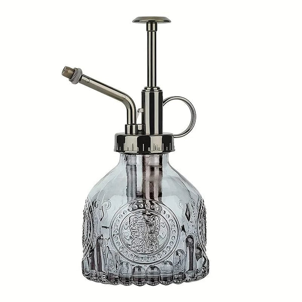 SearchFindOrder Light Grey Vintage Bronze Top Glass Plant Mister