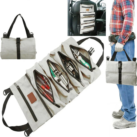 SearchFindOrder light khaki Multi-Purpose Roll-Up Tool Organizer Bag