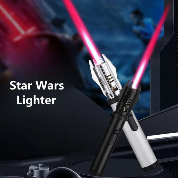 SearchFindOrder Lightsaber 360° Wind Guard Butane Lighter Metal Torch for Outdoor Adventures, BBQ, Welding, & Cigars