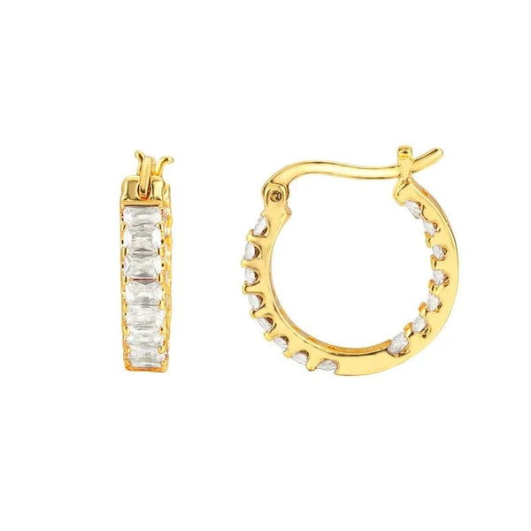 SearchFindOrder LN0771-1 Crystal Round Hoop Earrings
