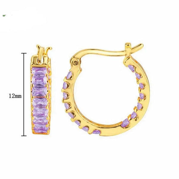 SearchFindOrder LN0771-3 Crystal Round Hoop Earrings