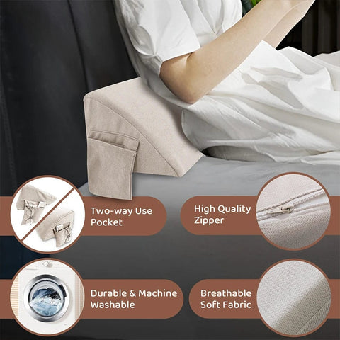 SearchFindOrder Long Pillow Wedge Pillow Bed Gap with Phone Holder