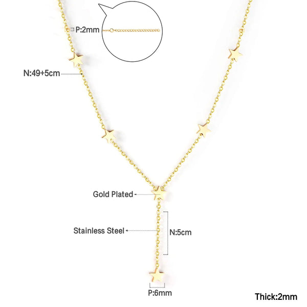 SearchFindOrder Long Star Necklace