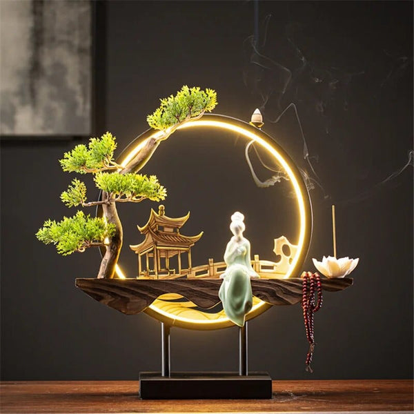 SearchFindOrder Lumina Flow Ceramic Incense Burner Night-Time Elegance & Decor Delight for Your Space