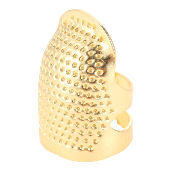 SearchFindOrder M Golden 1pc Adjustable Thimble Retro Armor Finger Protect Needle Ring Golden/Silver/Colorful Metal Sewing Crochet