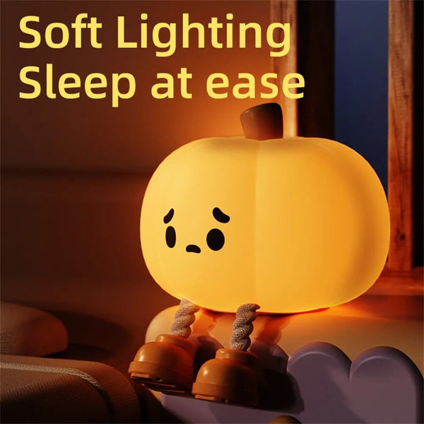 SearchFindOrder Magical Pumpkin Glow Rechargeable LED Night Companion for Kids and Festive Ambiance