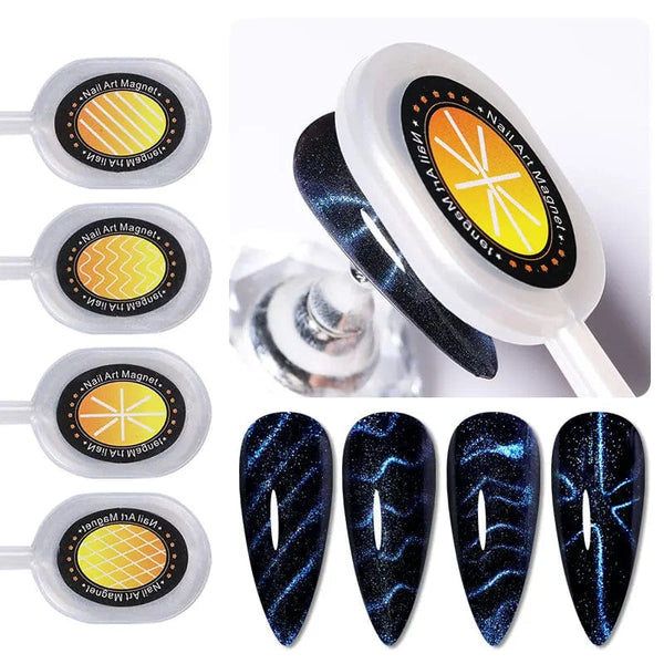 SearchFindOrder Magnetic Cat Eyes Duo Nail Art Wand Dual-Headed Precision for Mesmerizing 3D Line and Strip Effects