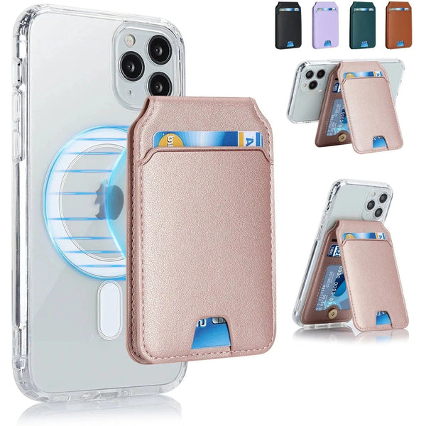 SearchFindOrder Magnetic Foldable Leather Kickstand Wallet