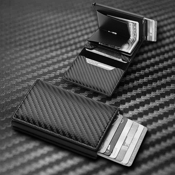 SearchFindOrder Men's and Women's Carbon Fiber RFID Wallets - Slim Trifold Design