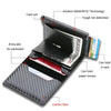 SearchFindOrder Carbon Fiber Card Holder Wallets Men RFID Black Magic Trifold Leather Slim Mini Wallet Small Money Bag Male Purses Wallet Women