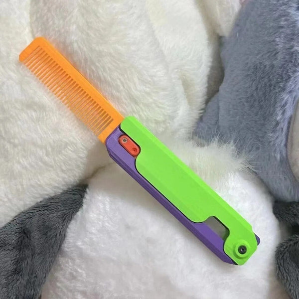SearchFindOrder Mini 3D Printed Multi-Function Pocket Tool Folding Knife, Comb, and Stress Relief Toy