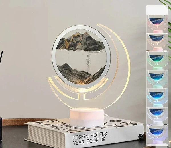 SearchFindOrder Moon-Black 3D Sandscape Table Lamp
