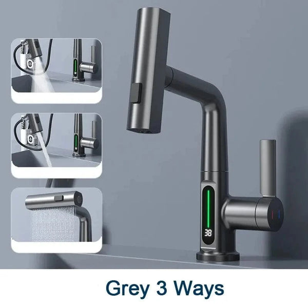 SearchFindOrder Multifunctional Digital Display Basin Faucet