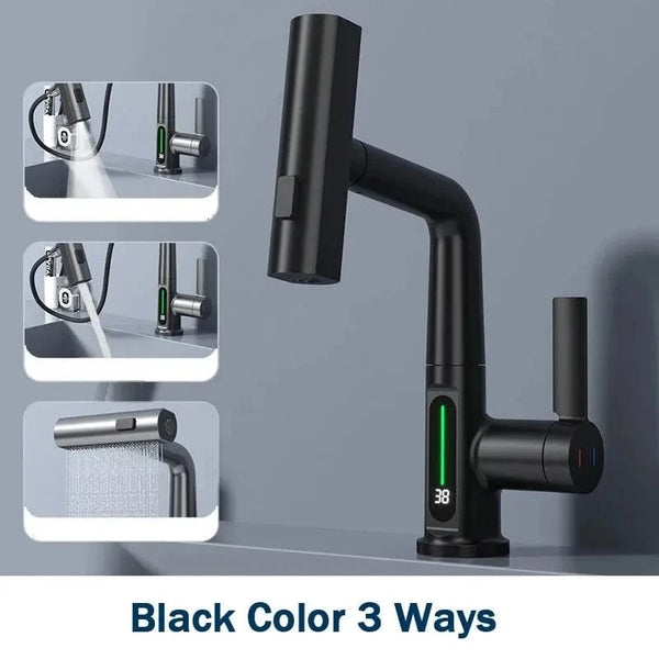 SearchFindOrder Multifunctional Digital Display Basin Faucet