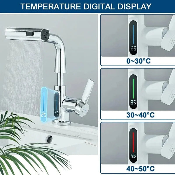 SearchFindOrder Multifunctional Digital Display Basin Faucet