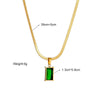 SearchFindOrder N1695 Geometric Square Green Necklace