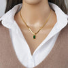 SearchFindOrder N1695 Geometric Square Green Necklace