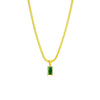 SearchFindOrder N1695 Geometric Square Green Necklace