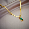 SearchFindOrder N1695 Geometric Square Green Necklace