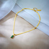 SearchFindOrder N1695 Geometric Square Green Necklace