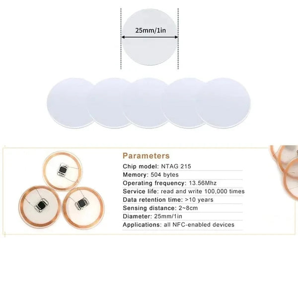 SearchFindOrder NFC Waterproof PVC Adhesive Coins