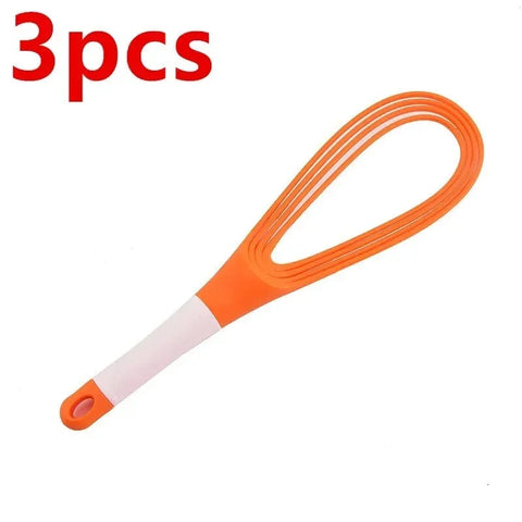 SearchFindOrder orange-3pcs Flexible Silicone Twist and Fold Whisk