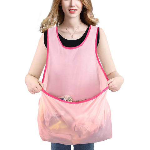 SearchFindOrder peach / CHINA Sleeveless Laundry Apron With Large Pocket for Clothes