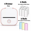 SearchFindOrder Pink-12 Rolls Paper / CN Portable Mini Wireless Thermal Pocket Printer