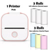 SearchFindOrder Pink-6 Rolls Set 2 Portable Mini Wireless Thermal Pocket Printer