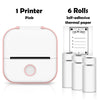 SearchFindOrder Pink-6Roll Stickers / CN Portable Mini Wireless Thermal Pocket Printer