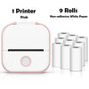 SearchFindOrder Pink-9 Rolls Paper / CN Portable Mini Wireless Thermal Pocket Printer