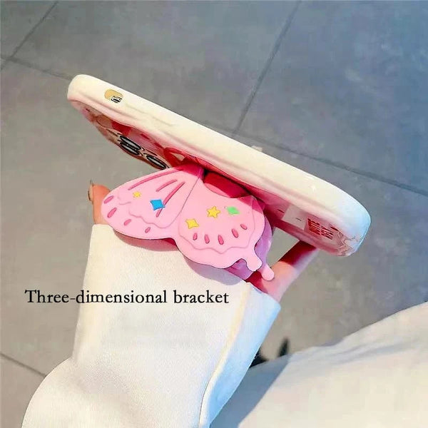 SearchFindOrder Pink Butterfly 3D Bracket Phone Case