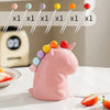 SearchFindOrder Pink Stainless Steel Unicorn Fruit Fork Set with Ceramic Handle