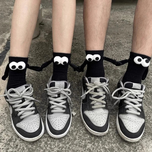 SearchFindOrder Playful Magnetic Gaze Harmony Socks Black & White Edition