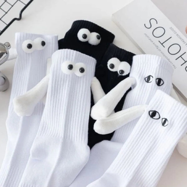 SearchFindOrder Playful Magnetic Gaze Harmony Socks Black & White Edition