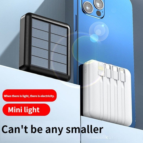 SearchFindOrder Portable Mini Compact Solar-Powered Mini Power Bank External Backup Battery for All Smartphones