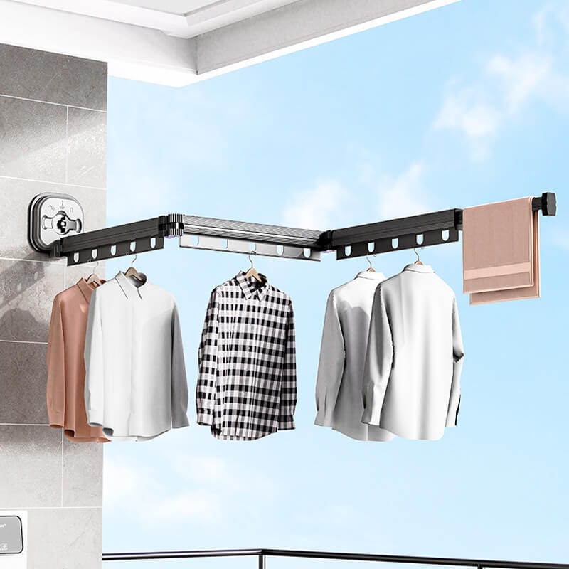 SunEegral Clothes Drying Rack Wall Mounted Laundry Dryer Room,Foldable  Retractable Hanging Drying Rod Ultrathin Small Collapsible for Efficient  Space
