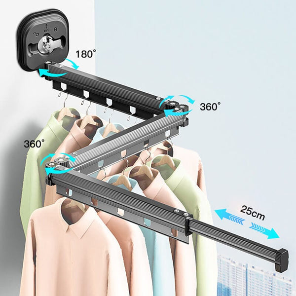 SearchFindOrder Portable Suction Wall Mount Folding Clothes Drying Rack