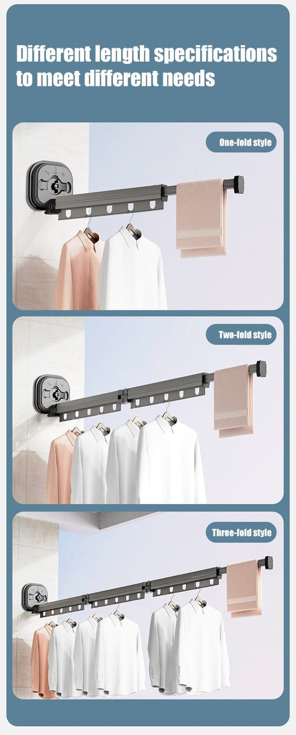 SearchFindOrder Portable Suction Wall Mount Folding Clothes Drying Rack
