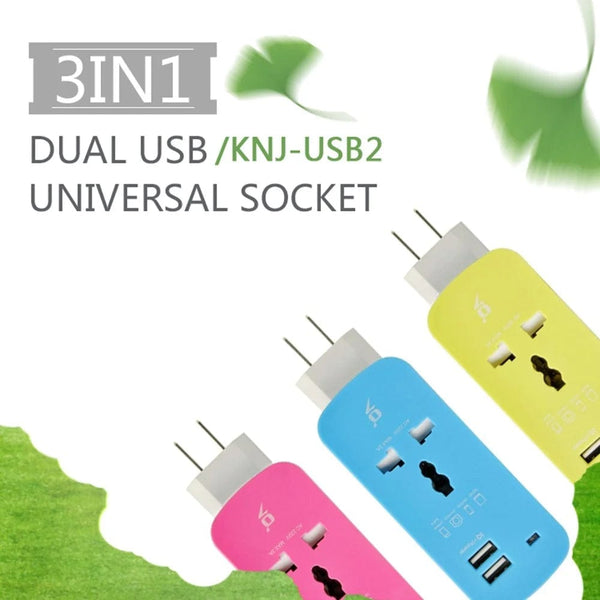 SearchFindOrder Portable Universal Sockets with USB Charger Outlet US/EU/UK