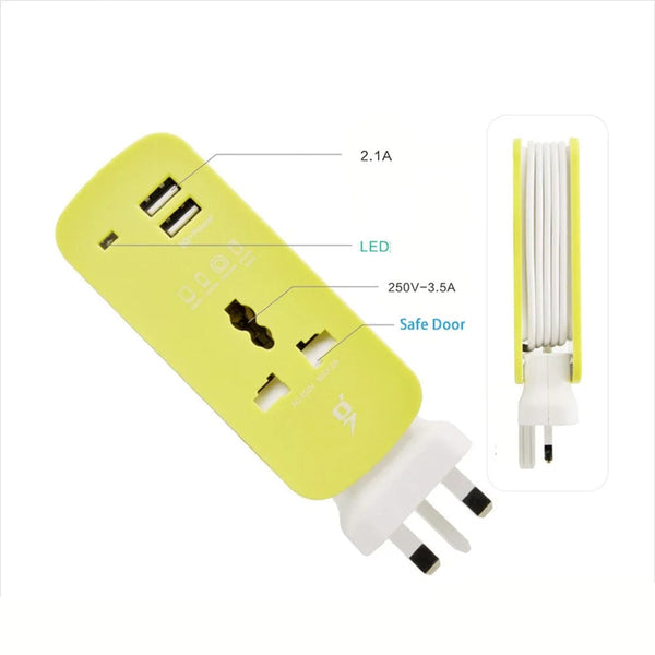 SearchFindOrder Portable Universal Sockets with USB Charger Outlet US/EU/UK