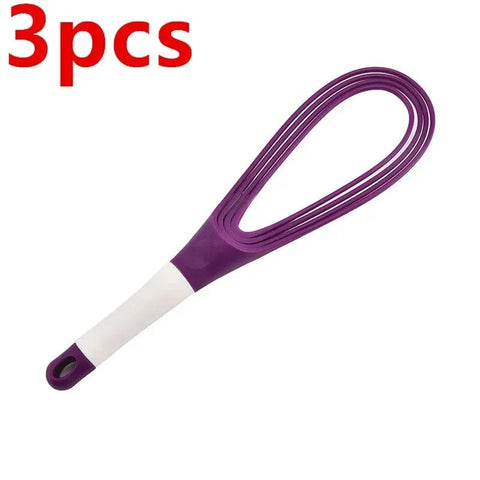 SearchFindOrder purple-3pcs Flexible Silicone Twist and Fold Whisk